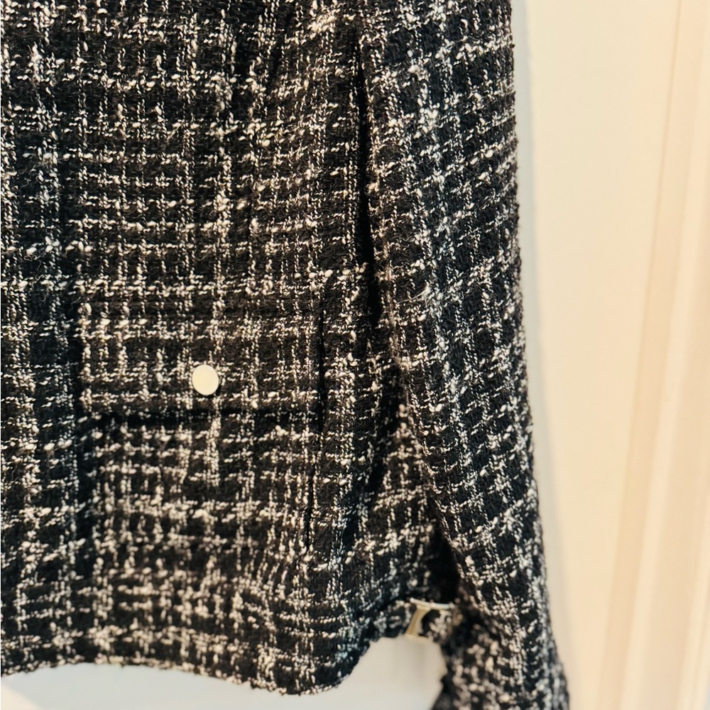 Jones New York Signature Tweed Wool Blend Jacket Black White L - Picture 8 of 15